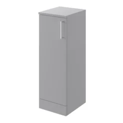 Veleka Gloss Grey Single Bathroom Cabinet (H)81cm (W)27.5cm
