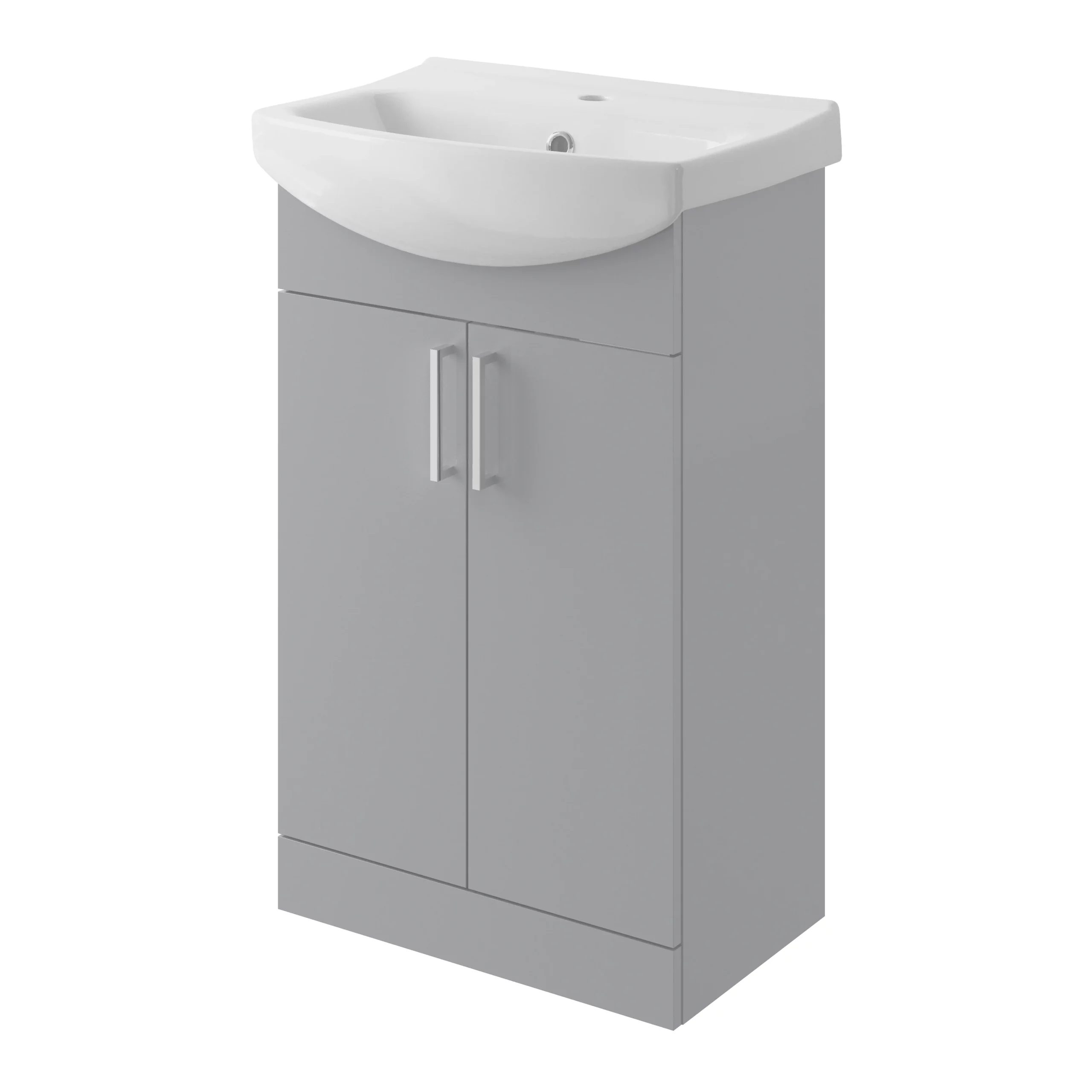 Veleka Gloss Grey Vanity Unit & Basin Set (W)550mm (H)900mm 1 Veleka Gloss Grey Vanity Unit & Basin Set (W)550mm (H)900mm