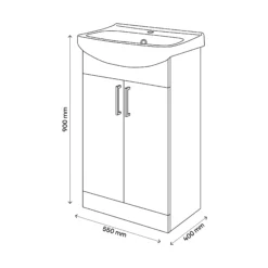 Veleka Gloss Grey Vanity Unit & Basin Set (W)550mm (H)900mm 14 Veleka Gloss Grey Vanity Unit & Basin Set (W)550mm (H)900mm -Ideal Standard Shop veleka gloss grey vanity unit basin set w 550mm h 900mm5059340255453 01t