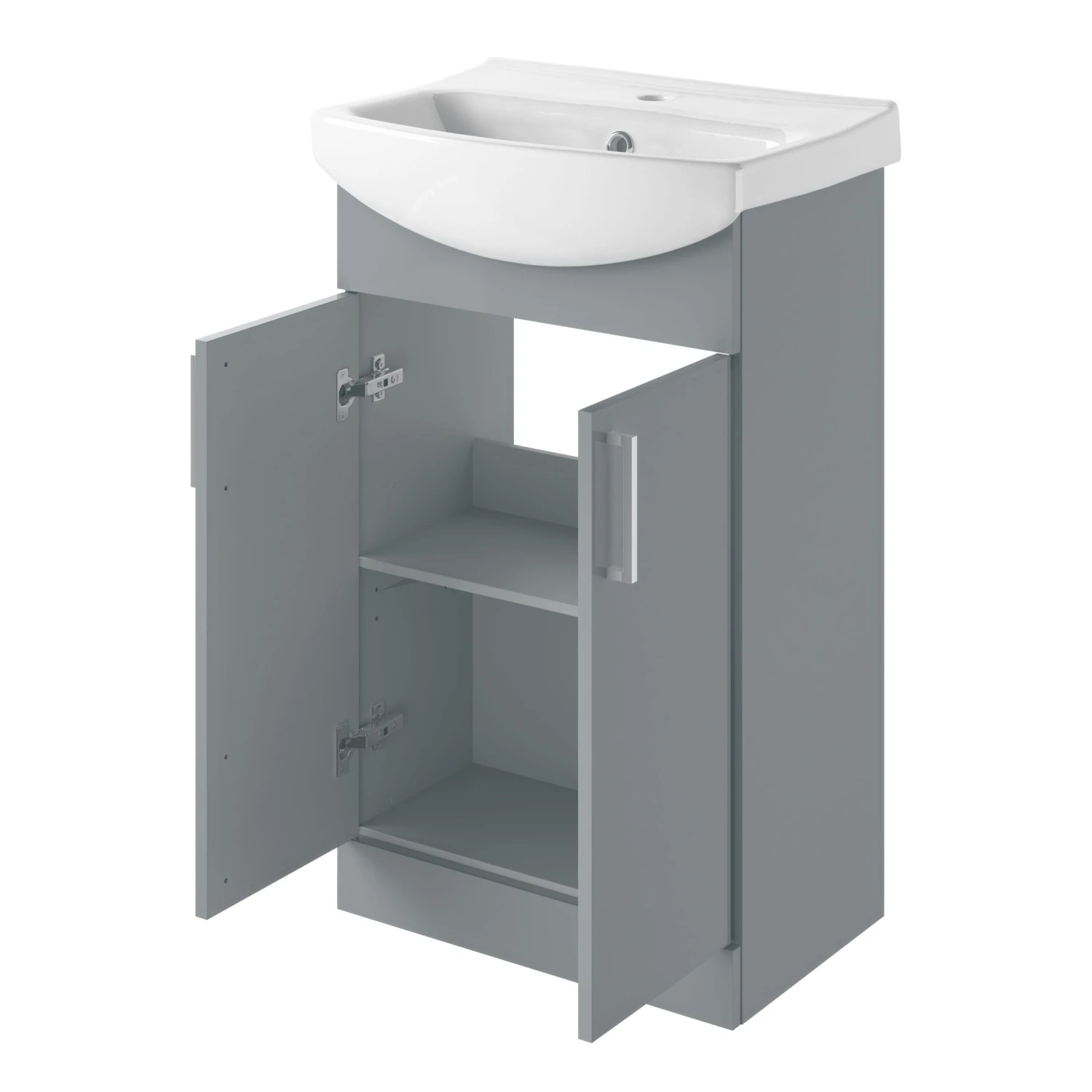 Veleka Gloss Grey Vanity Unit & Basin Set (W)550mm (H)900mm 9 Veleka Gloss Grey Vanity Unit & Basin Set (W)550mm (H)900mm - Image 9