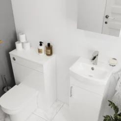 Veleka Gloss White Mirrored Bathroom Cabinet (W)400mm (H)540mm -Ideal Standard Shop veleka gloss white mirrored bathroom cabinet w 400mm h 540mm5059340255392 02i