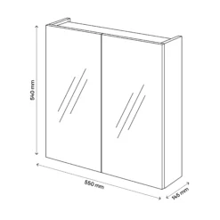 Veleka Gloss White Mirrored Bathroom Cabinet (W)550mm (H)540mm -Ideal Standard Shop veleka gloss white mirrored bathroom cabinet w 550mm h 540mm5059340255408 01t