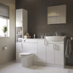 Veleka Gloss White Single Bathroom Cabinet (H)180cm (W)27.5cm 9 Veleka Gloss White Single Bathroom Cabinet (H)180cm (W)27.5cm -Ideal Standard Shop veleka gloss white single bathroom cabinet h 180cm w 27 5cm5059340255385 01i