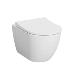 Vitra Koa White Slim Wall Hung Round Toilet Set With Soft Close Seat