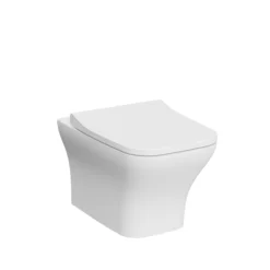 Vitra Koa White Slim Wall Hung Square Toilet Set With Soft Close Seat