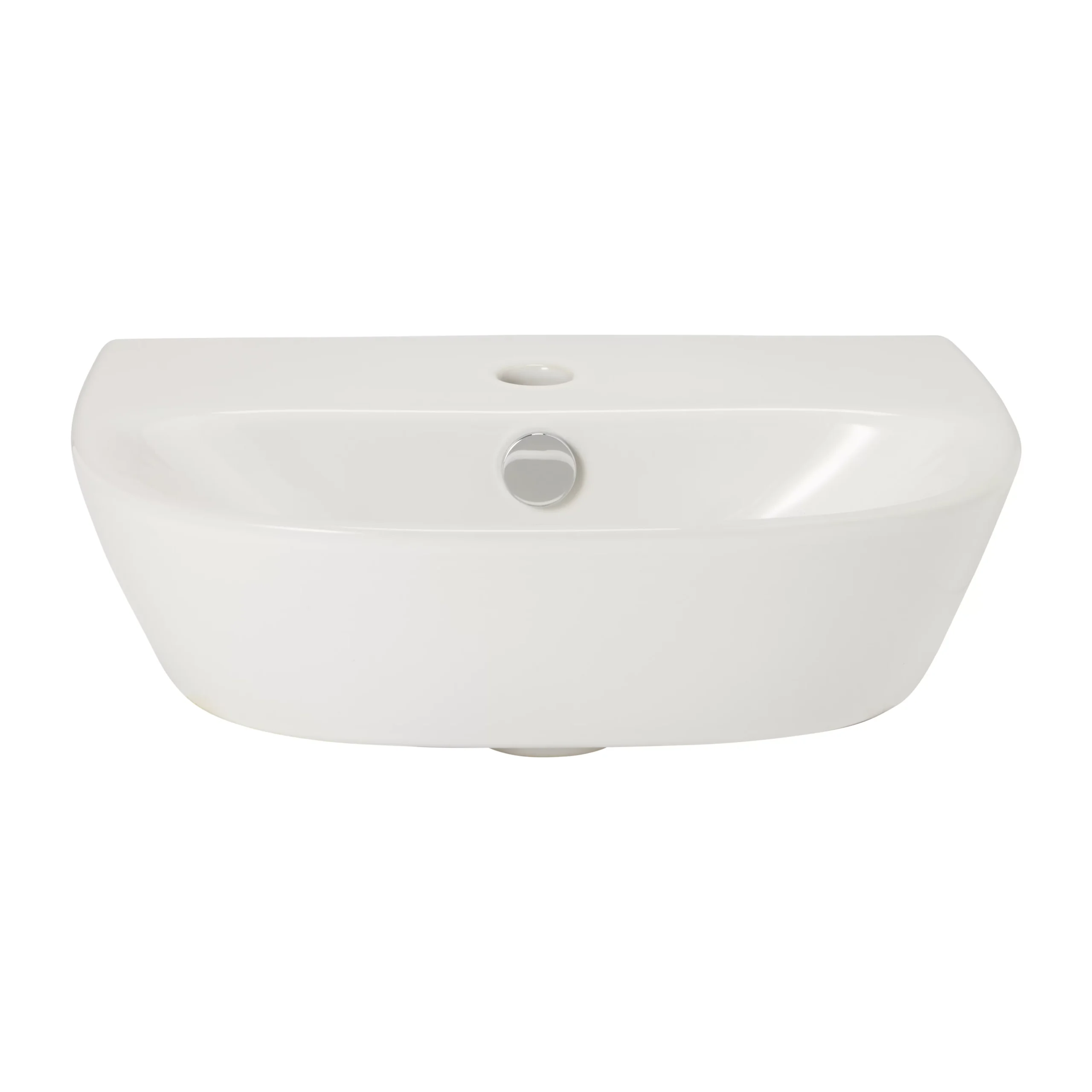 Vitra Malo White D-shaped Wall-mounted Cloakroom Basin (W)44.5cm 2 Vitra Malo White D-shaped Wall-mounted Cloakroom Basin (W)44.5cm - Image 2