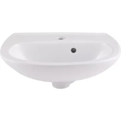 Zuari White Oval Wall-mounted Cloakroom Basin (W)45cm